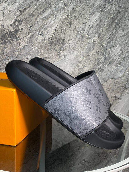 Мужские шлепки Louis Vuitton мужской кожа графитовый 151944-2