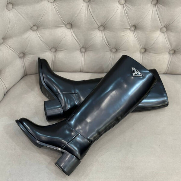 Сапоги Prada женский кожа черный 127498-3
