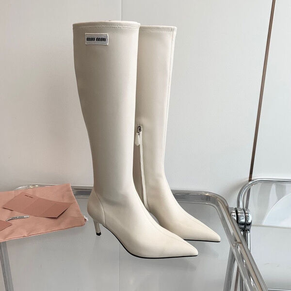 Сапоги Miu Miu женский кожа белый 124594-2