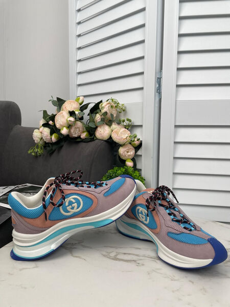 Кроссовки Gucci женский замша графитовый 138956-4