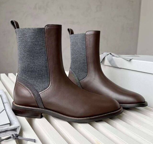 Ботинки Brunello Cucinelli женский кожа 128233