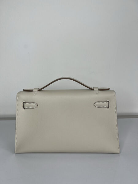 Сумка Hermèskelly 20 Pochette женский кожа белый 138055-3