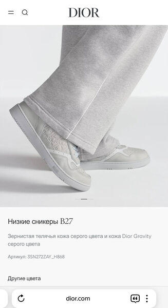 Мужские кроссовки Christian Dior мужской кожа графитовый 173588-8