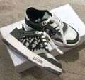 Детские кроссовки Christian Dior кожа chèvre серо-зеленый 179639