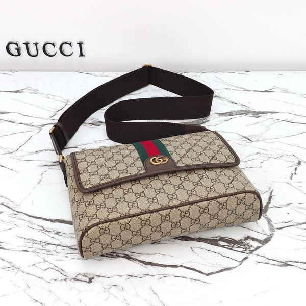 Мужская сумка мессенджер Gucci мужской канва бежевый 147907-7