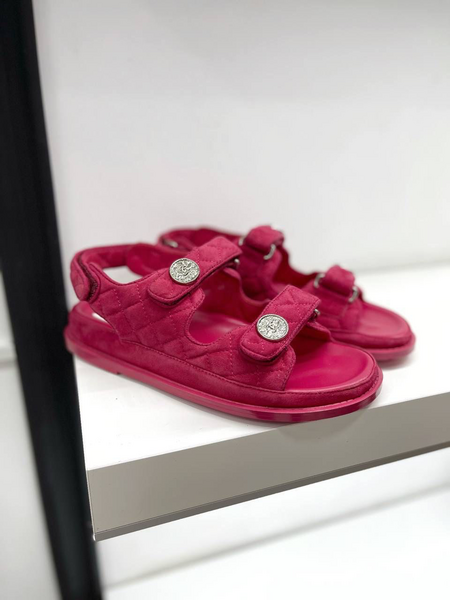 Сандалии Chanel женский замша бордовый 66253-2