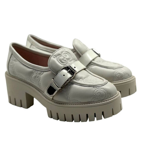 Лоферы Gucci женский кожа белый 106772-2