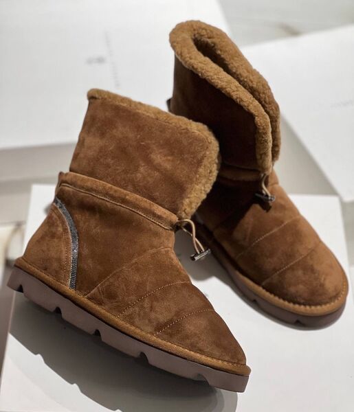 Угги Brunello Cucinelli женский замша бежевый 165099