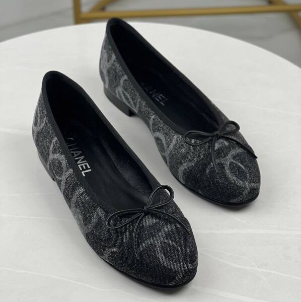 Балетки Chanel женский джинса черный 156083