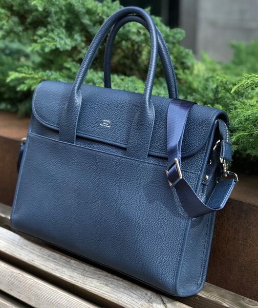 Мужской портфель Hermès мужской кожа синий 52073