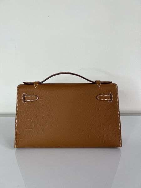 Сумка Hermèskelly 20 Pochette женский кожа бежевый 138064-3