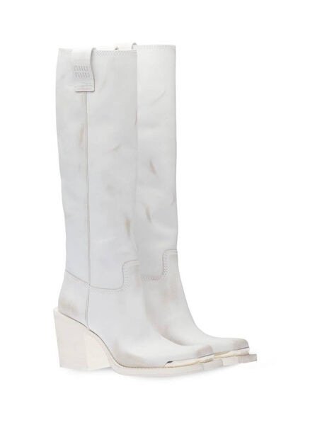 Сапоги Miu Miu женский кожа графитовый 127044-5