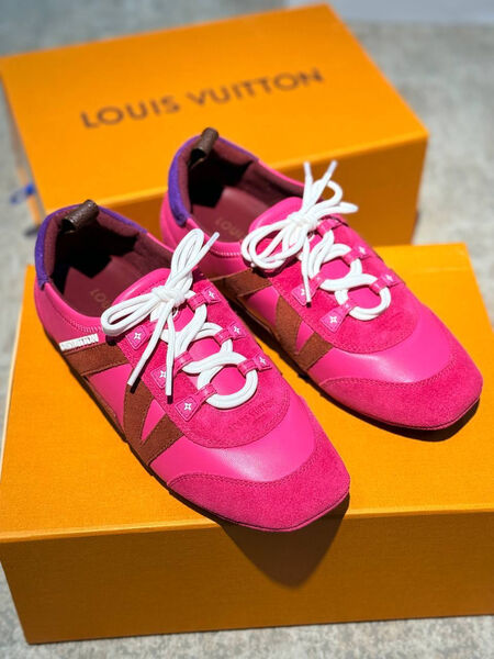 Кроссовки Louis Vuitton женский кожа бордовый 189735-6