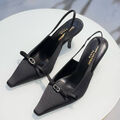 Туфли Saint Laurent женский текстиль черный 186288-1