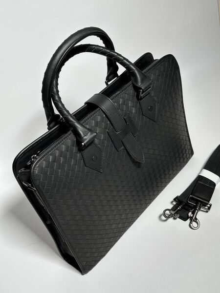 Мужской портфель Bottega Veneta мужской кожа черный 132084-2