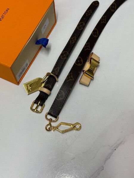 Ошейник для собак и кошек Louis Vuitton C поводком канва коричневый e2880895-1-6