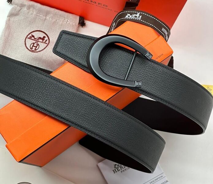 Мужской ремень Hermès мужской кожа черный 108640