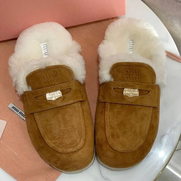 Мюли Miu Miu женский замша бежевый 163442