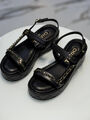 Босоножки Chanel женский кожа черный 189493-3