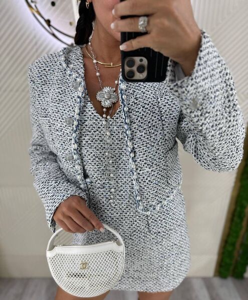 Пиджак Chanel женский твид графитовый 186166
