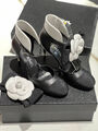 Туфли Chanel женский кожа черный 139250-3