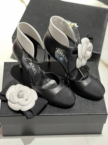 Туфли Chanel женский кожа черный 139250-3