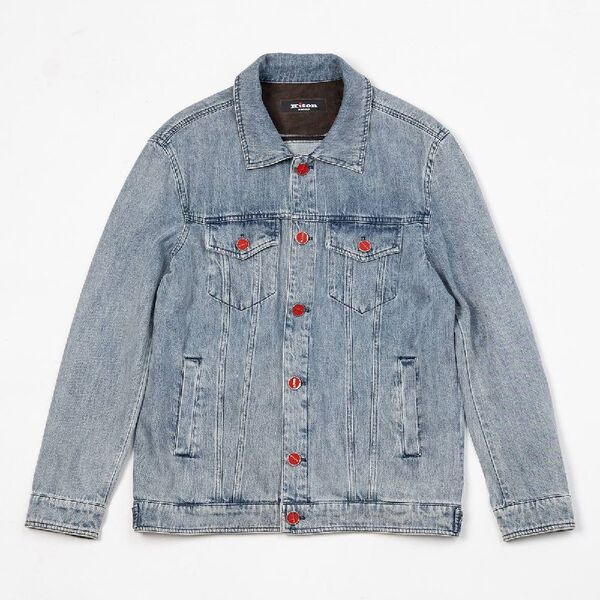 Мужская джинсовая куртка Kiton мужской джинса бирюзовый w9414237-1