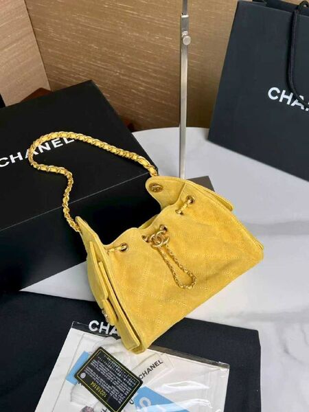 Сумка Chanel женский замша желтый s8384612-1-4