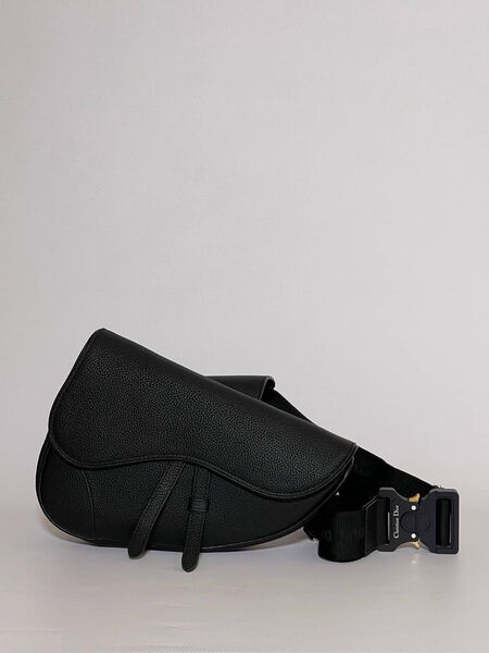 Мужская сумка слинг Christian Dior Saddle мужской кожа черный 132077-2