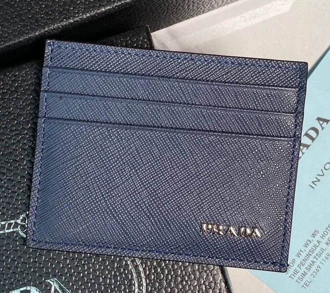 Картхолдер Prada мужской кожа синий 195482