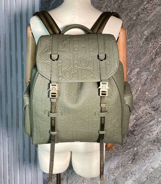 Мужской рюкзак Christian Dior мужской кожа болотный 168447
