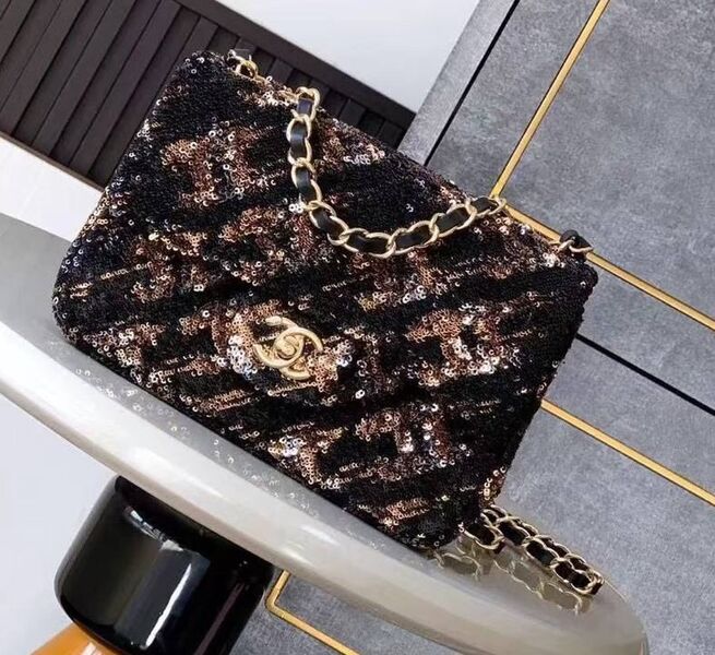 Сумка Chanel женский твид черный 191151