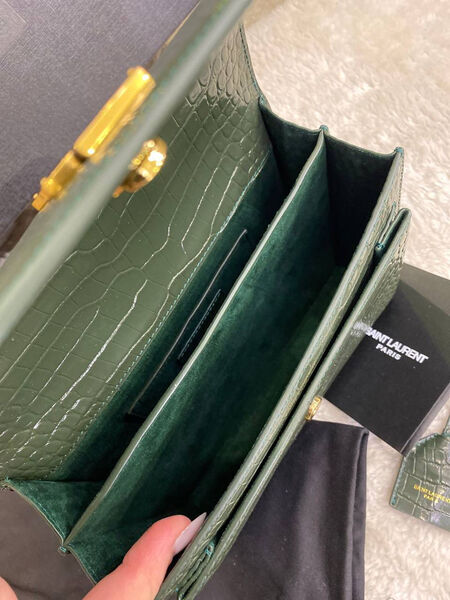 Сумка Saint Laurent Sunset Medium женский кожа болотный 97019-2