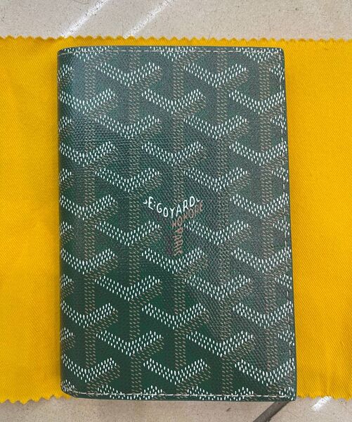 Обложка на паспорт Goyard мужской кожа бирюзовый 179058