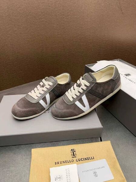 Женские кеды Brunello Cucinelli женский замша серый i4111362-1-7