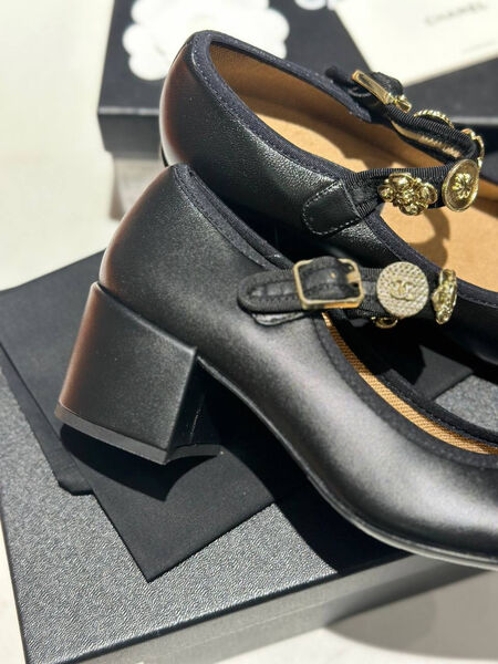 Туфли Chanel женский кожа черный 156709-2