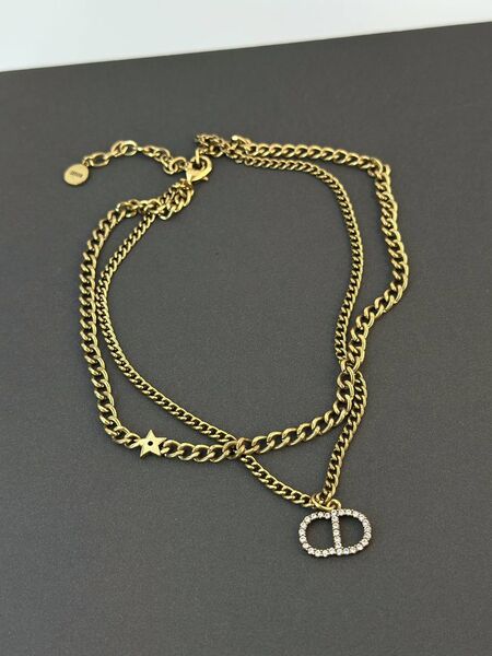 Колье Dior винтаж женский золото q9108545-1-2