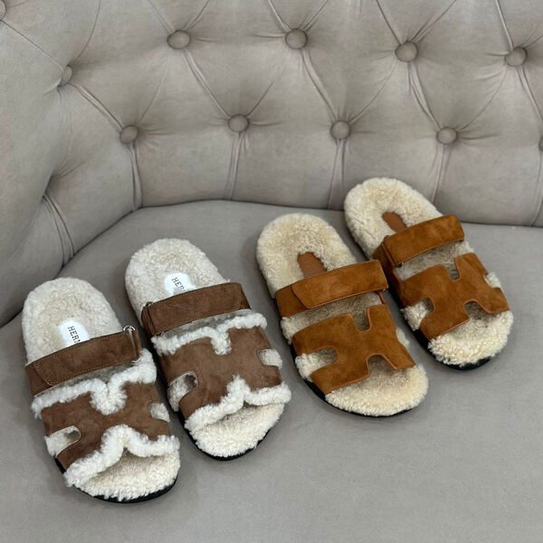 Шлепки Hermès женский замша 122651-3