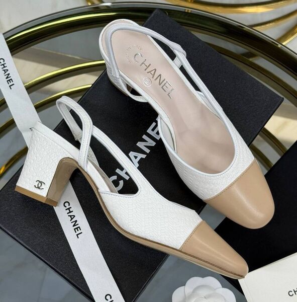 Туфли Chanel женский кожа белый 194558