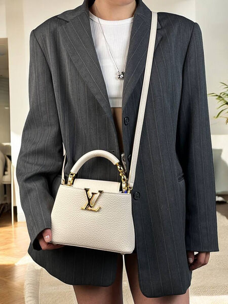 Сумка Louis Vuitton Capucines женский кожа белый 156135-2