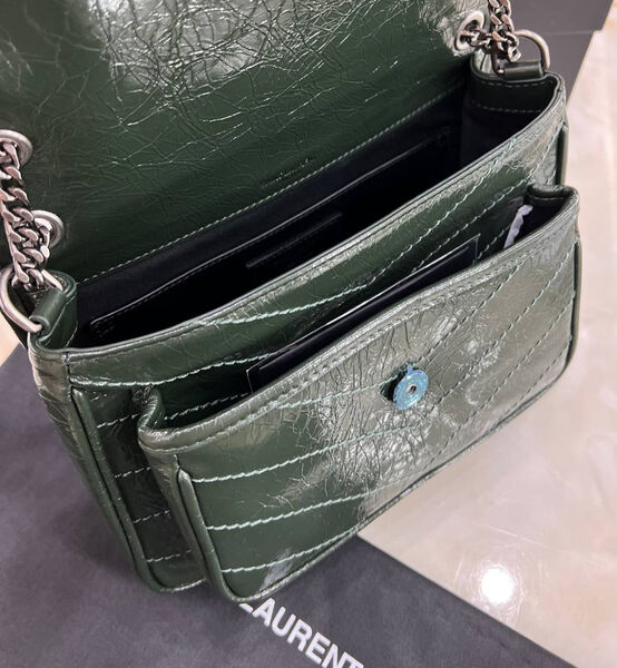 Сумка Saint Laurent Niki Medium женский кожа болотный 160388-3
