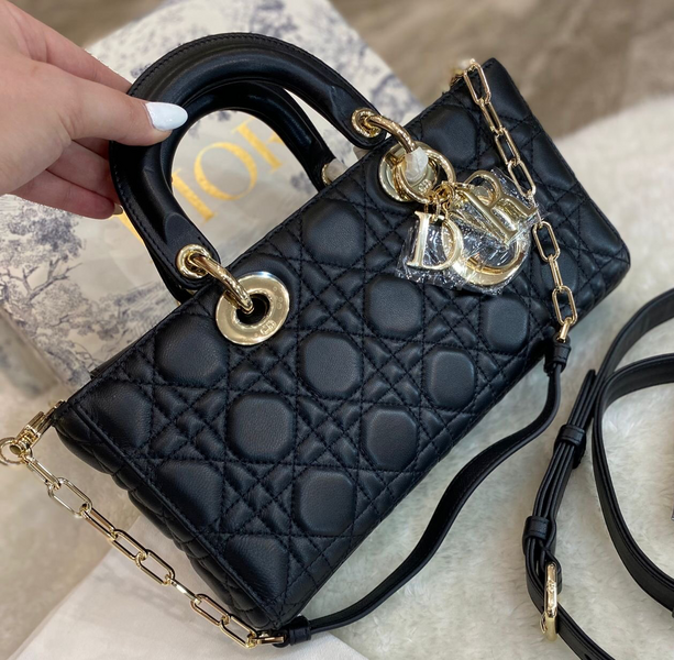 Сумка Christian Dior Lady женский кожа черный 74236