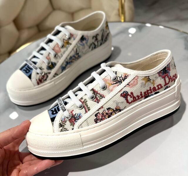 Кеды Christian Dior женский текстиль бордовый 183236