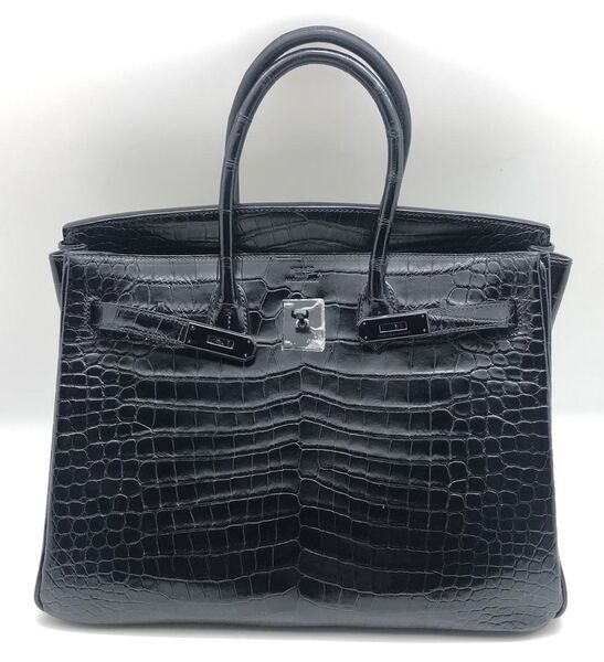 Сумка Hermès Birkin 35 ручная работа женский кожа черный 75375