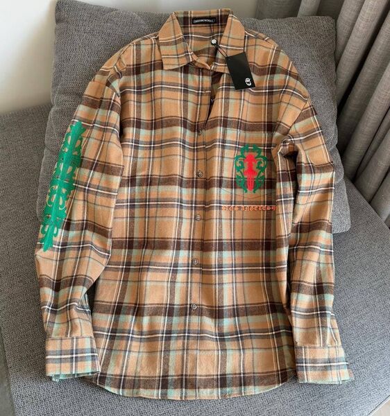 Рубашка Chrome Hearts женский бежевый 162314