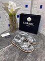 Босоножки Chanel женский кожа графитовый 3825-3
