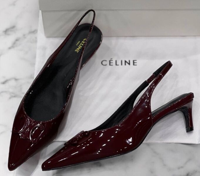 Туфли Celine женский кожа винный 172358