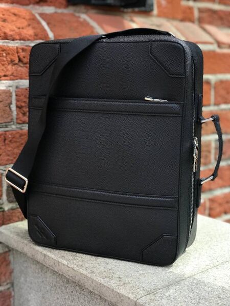 Мужской портфель-рюкзак Louis Vuitton мужской кожа черный 52110-4