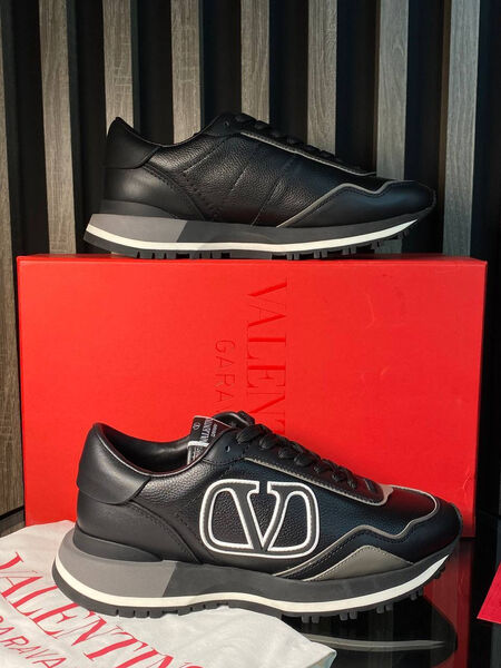 Мужские кроссовки Valentino мужской кожа черный 140396-4