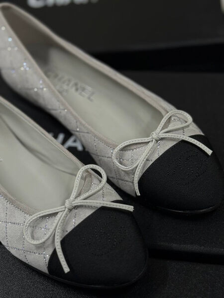 Балетки Chanel женский замша графитовый 182818-3